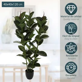Atmosphera - Künstliche Ficus robusta-Pflanze 40x40x120cm