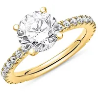 JEWLIX Verlobungsring Mit Zirkonia als Hauptstein aus vergoldetem 925er Silber VR0040-G goldfarben 54