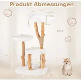 Costway Kratzbaum 124 cm weiß