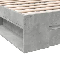 VidaXL Bettgestell mit Schublade Betongrau 75x190 cm Holzwerkstoff
