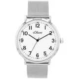 s.Oliver Quarzuhr 2040145, Armbanduhr, Herrenuhr, Edelstahlarmband, analog silberfarben