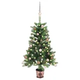 vidaXL Künstlicher Weihnachtsbaum mit LEDs & Kugeln Grün 90 cm