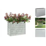 vidaXL Garten-Hochbeet 100x40x77 cm Verzinkter Stahl Silber