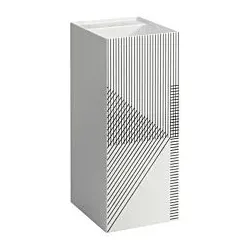 LAUFEN Kartell Waschtisch H811331D011121 37,5x43,5x90cm, Dekor, Liniennetz, grau, ohne Überlauf, ohne Hahnloch