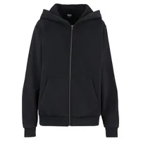 URBAN CLASSICS Zip-Kapuzenpullover in black | Gr.: M