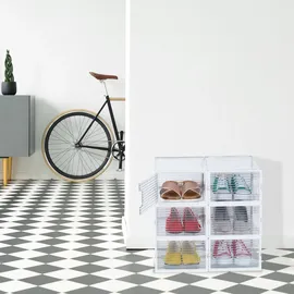 Relaxdays Schuhbox 6er Set 1-tlg. transparent