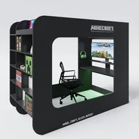 Phoenix Hochbett Minecraft 120 x 200 cm Holz schwarz