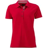 James & Nicholson Damen Trachten Piqué Polo JN715 red/red/white M