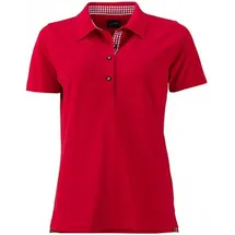 James & Nicholson Damen Trachten Piqué Polo JN715 red/red/white M