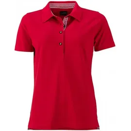 James & Nicholson Damen Trachten Piqué Polo JN715 red/red/white M
