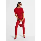 Madeleine Mid Waist Skinny-Hose mit Fransen in rot | Gr.: 19