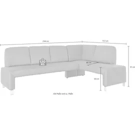 exxpo - sofa fashion Intenso 157 x 91 x 244 cm Struktur langer Schenkel links grau