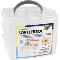 Folia Sortierbox 18 Fächer transparent 15 x 12,5 x 15 cm