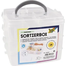 Folia Sortierbox 18 Fächer transparent 15 x 12,5 x 15 cm
