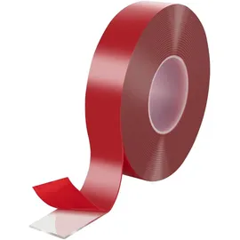 POPPSTAR Doppelseitiges-Klebeband 1010416, ablösbar, transparent Acryl, 38mm x 10m