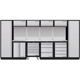 Kraftwerk Mobilio 6er Kombi, 2x Hochschrank, Werkstattwagen, Edelstahl