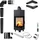Kratki Kamineinsatz MBN Links 10kW Stahl Schwarz/Abdeckplatte Glas