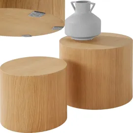Tectake Danny Braun Eichenoptik 2er Set 50 x 50 x 45 cm
