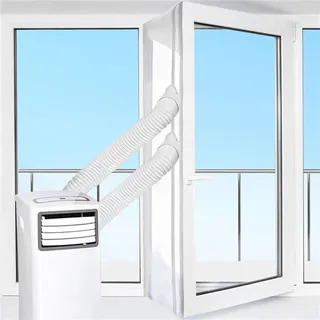 Türdichtungs-Set für mobile Klimaanlage, Doppelschlauch, Auspuffdichtung mit Reißverschluss für Schiebetüren, Balkon, Terrasse, tragbare AC-Panel-Dichtung (3 m)