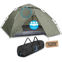 ROAM® Wurfzelt Pop Up Zelt 3 Personen Wasserdicht - Blitzschneller Auf & Abbau in 1 Minute - 2-3 Personen Zelt mit Vorzelt, 2 Eingänge & kleines Packmaß - Camping Zelt & Festival Zelt