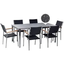 Beliani Gartenmöbel Set Keramik-Glas Granit Optik 180 cm)