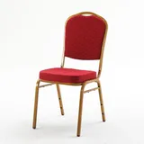 BIG Möbel GmbH Bankettstuhl GALA Rot Gold, stapelbar goldenes Stahlgestell