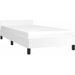 vidaXL Bettgestell mit Kopfteil ohne Matratze Weiß 90x190 cm