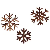 Dekofigur im Rost Design Schneeflocken, 3er Set - Rostfigur für den Garten, Gartendeko