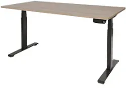 Schaffenburg Dextro Plus Elektrisch Höhenverstellbar Sitz-Stehschreibtisch Rechteckig Kirsche T-Fuß 1.400 (B) x 800 (T) x 645 (H) mm Melamin