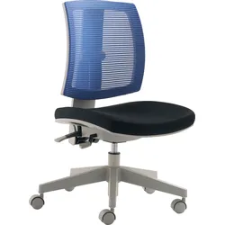 Drehstuhl MAYER SITZMÖBEL "2432", schwarz (schwarz, blau, grau), B:59cm H:84cm T:59cm, Stühle, Bürodrehstuhl, AQUA CLEAN-TECHNOLOGIE