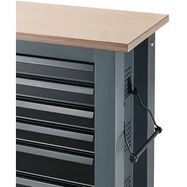 Stahlwille Werkbank Holz 1150 x 1045 x 500 mm Anthrazit/Schwarz