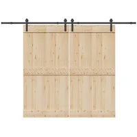 VidaXL Schiebetürbeschlag-Set 305 cm Stahl Schwarz
