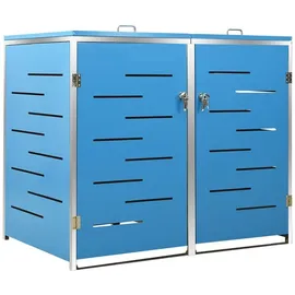 vidaXL Mülltonnenbox für 2 Tonnen 138 x 77,5 x 115,5 cm blau