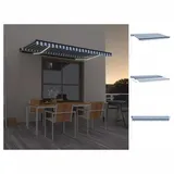 vidaXL LED Einziehbar Gelenkarmmarkise 400 x 350 cm blau/weiß 3069181