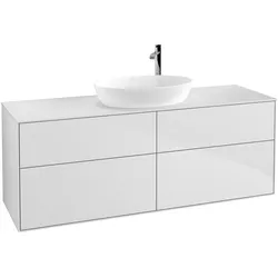 Villeroy & Boch Waschtischunterschrank „Finion“ für Schrankwaschtisch 1600 × 603 × 501 mm White Matt Lacquer, für Becken mittig, mit Hahnlochbohrung