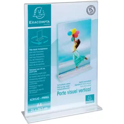 Exacompta 84158D 20x Tischaufsteller A4 T-Form Hochformat - Kristall