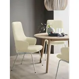 Stressless® Polsterstuhl Laurel, High Back mit Armlehne, Größe L, mit Beinen aus Stahl in Chrom matt beige