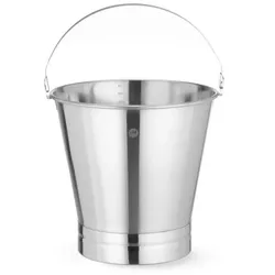 Hendi Eimer mit Skala bis 10 Liter aus Edelstahl Edelstahl mit verstärktem Boden