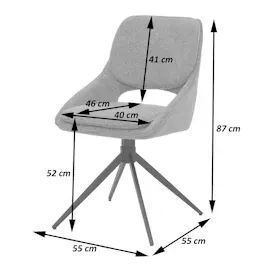 Mendler 2er-Set Esszimmerstuhl HWC-N73, Küchenstuhl, drehbar Auto-Return, Stoff/Textil Chenille (490g/m2) Öko-Tex ~ grün
