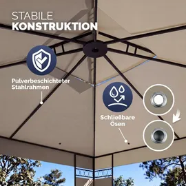 CASARIA Pavillon Lorca 3 x 3 m inkl. Seitenteile Taupe
