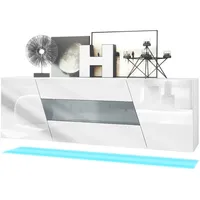 Vladon Sideboard, Grau, 178x57.5x38.5 cm, Wohnzimmer, Kommoden & Sideboards,