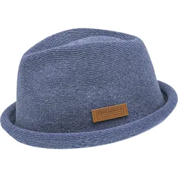 Sonnenhut CHILLOUTS "Tocoa Hat", Damen, Gr. S/M, blau (jeans), Feinstrick, Kunstfaser, unifarben, modisch, Hüte, mit verstellbarem Hutband, perfekt für unterwegs