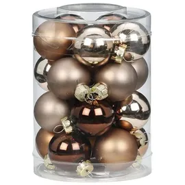 Holly & Jolly Weihnachtsbaumkugel, Weihnachtskugeln Glas 3cm Elegant Lounge, 20 Stück braun