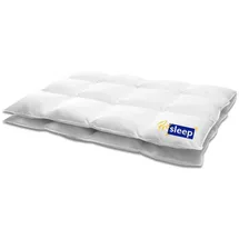 HANSKRUCHEN GmbH HANSKRUCHEN Daunendecke 135x200 cm Medium waschbar Allergiker Steppdecke atmungsaktiv Kassettendecke weiß - Weiß