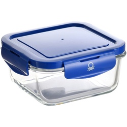 Benetton - Hermetischer quadratischer 690-ml-Borosilikatdeckel, blauer Regenbogen