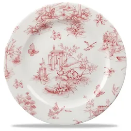 Churchill Super Vitrified Vintage Prints Cranberry Toile Flache Teller 21cm, 6 Stück
