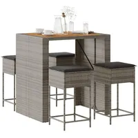 vidaXL Gartenbar-Set 5-tlg. Grau