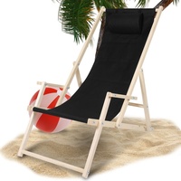 Liegestuhl Camping Relaxliege Klappbar Holz Gemühtlicher klappliege Sonnenstuhl Holz schwarz Mit Handläufen