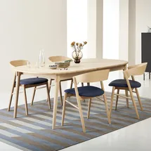Hammel Furniture Esstisch HAMMEL FURNITURE "Findahl by Hammel Miro Designtisch", weiß (eiche natur weis geölt), B:184cm H:72cm T:106cm, Tische, 184x106 cm, aus massivem Eichenholz, mit Verlängerungsfunktion