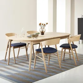 Hammel Furniture Esstisch HAMMEL FURNITURE "Findahl by Hammel Miro Designtisch", weiß (eiche natur weis geölt), B:184cm H:72cm T:106cm, Tische, 184x106 cm, aus massivem Eichenholz, mit Verlängerungsfunktion